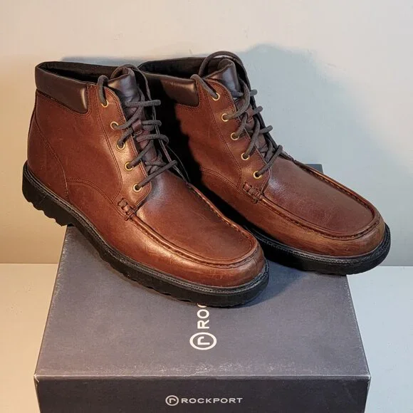 ROCKPORT NORTHAM CHUKKA BOOTS (SIZE 12 NARROW) Pre-owned Rockport Essential Details WP Chukka Boot - Black - Mens  main image 3